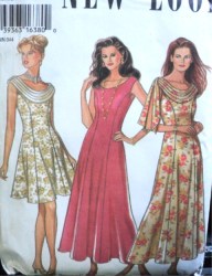 6308 FLARE SLVLSS DRESS LENGTHS NECK DRAPE OR NOT PATTERN 8-18